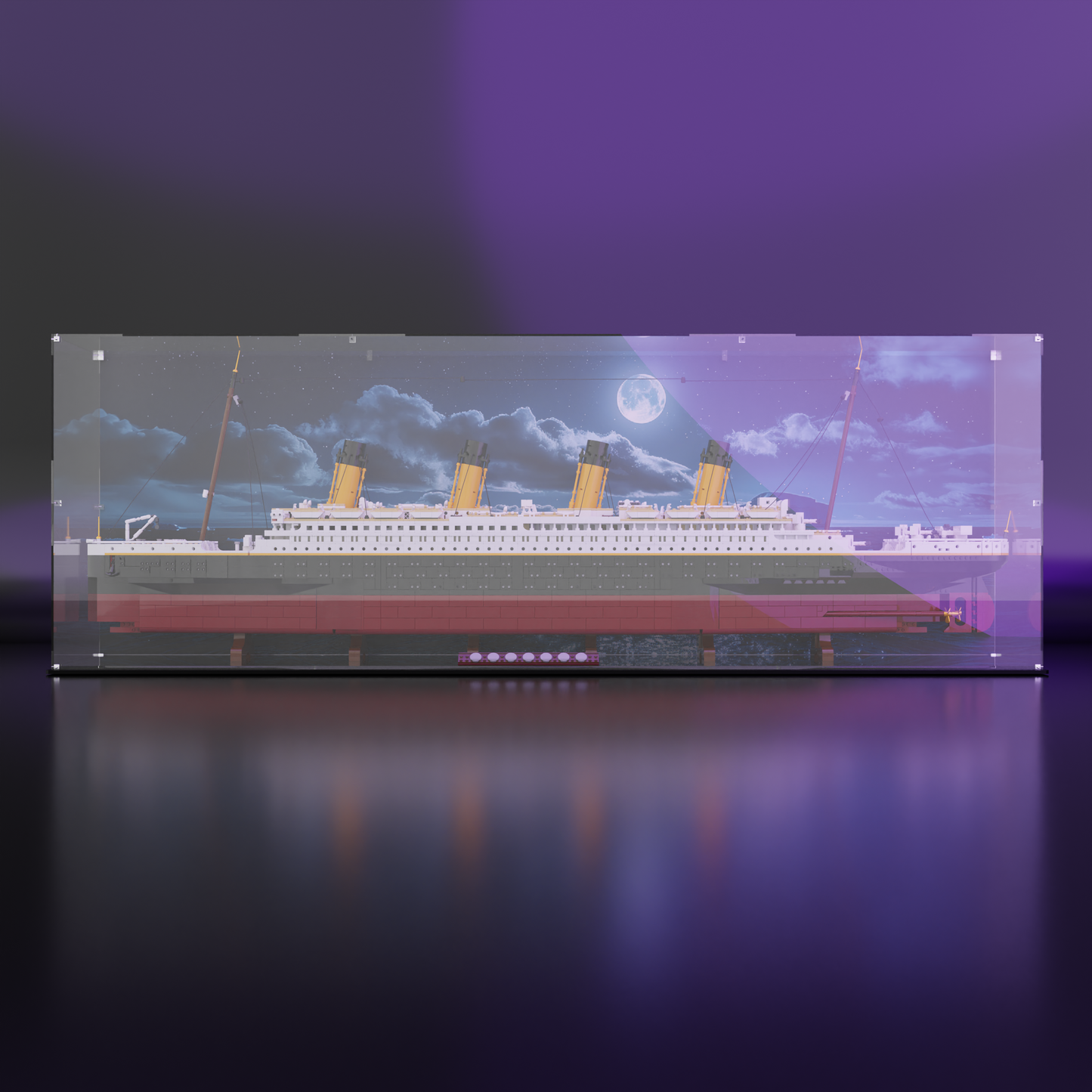 Premium Acrylic LEGO Display case for LEGO Titanic 10294 with background