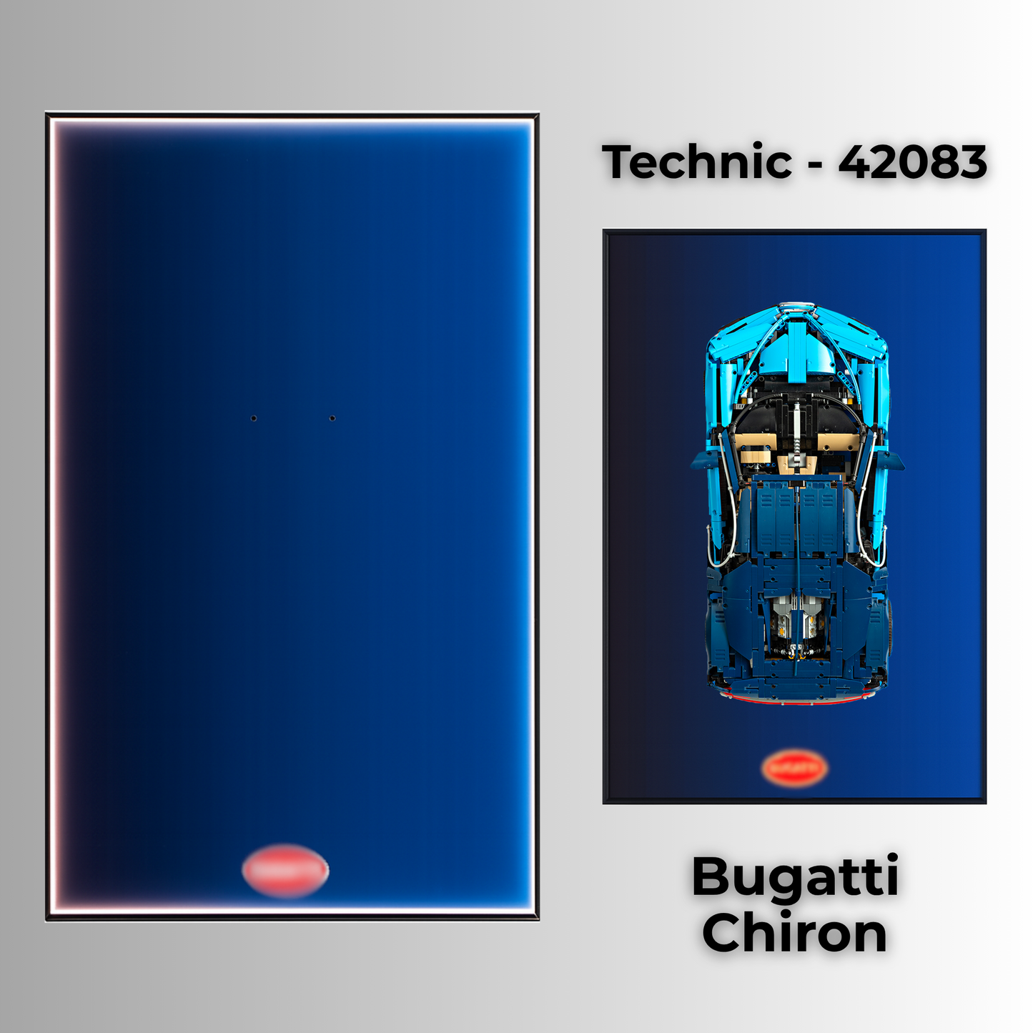 LEGO Wall Mount LED Display Frame for LEGO® Technic 42083 - Bugatti Chiron