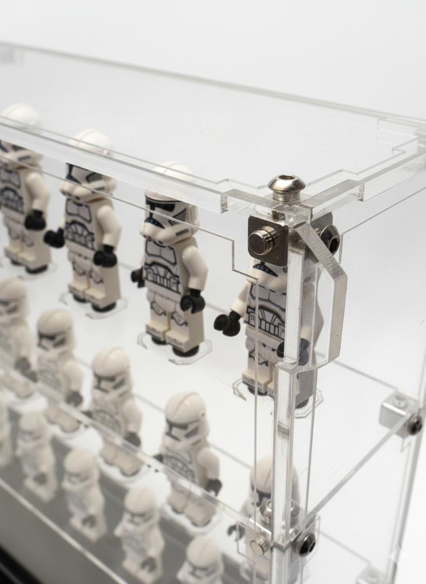 UV-Protected LEGO DIsplay case for 30 minifigures with magnetic closing