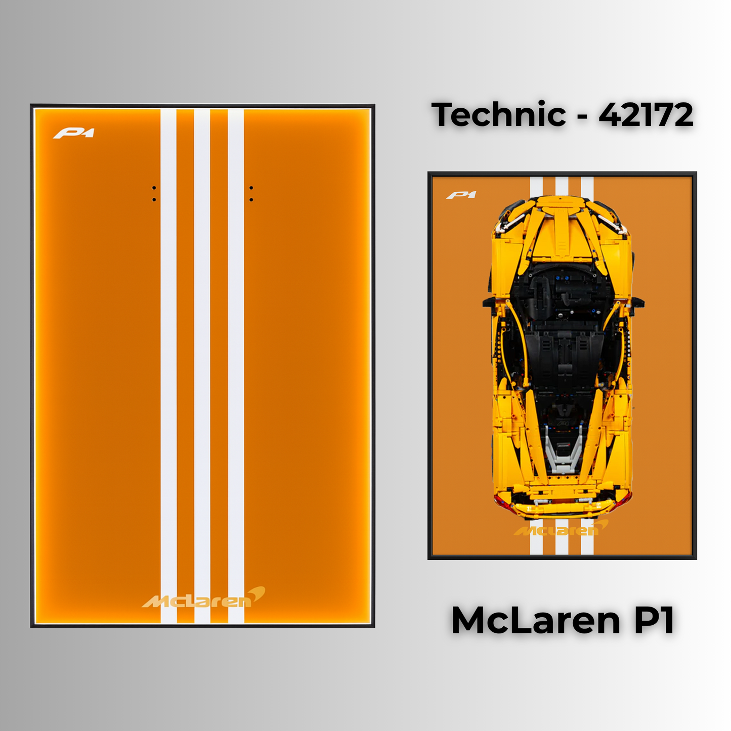 LEGO Wall Mount LED Display Frame for LEGO® Technic 42172 - McLaren P1