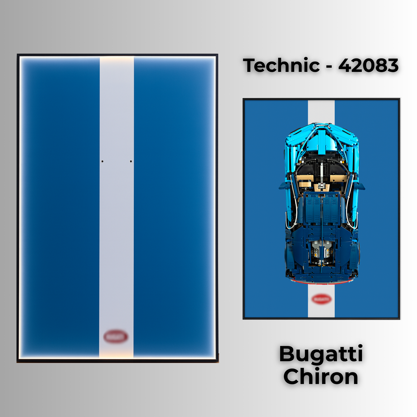 LEGO Wall Mount LED Display Frame for LEGO® Technic 42083 - Bugatti Chiron