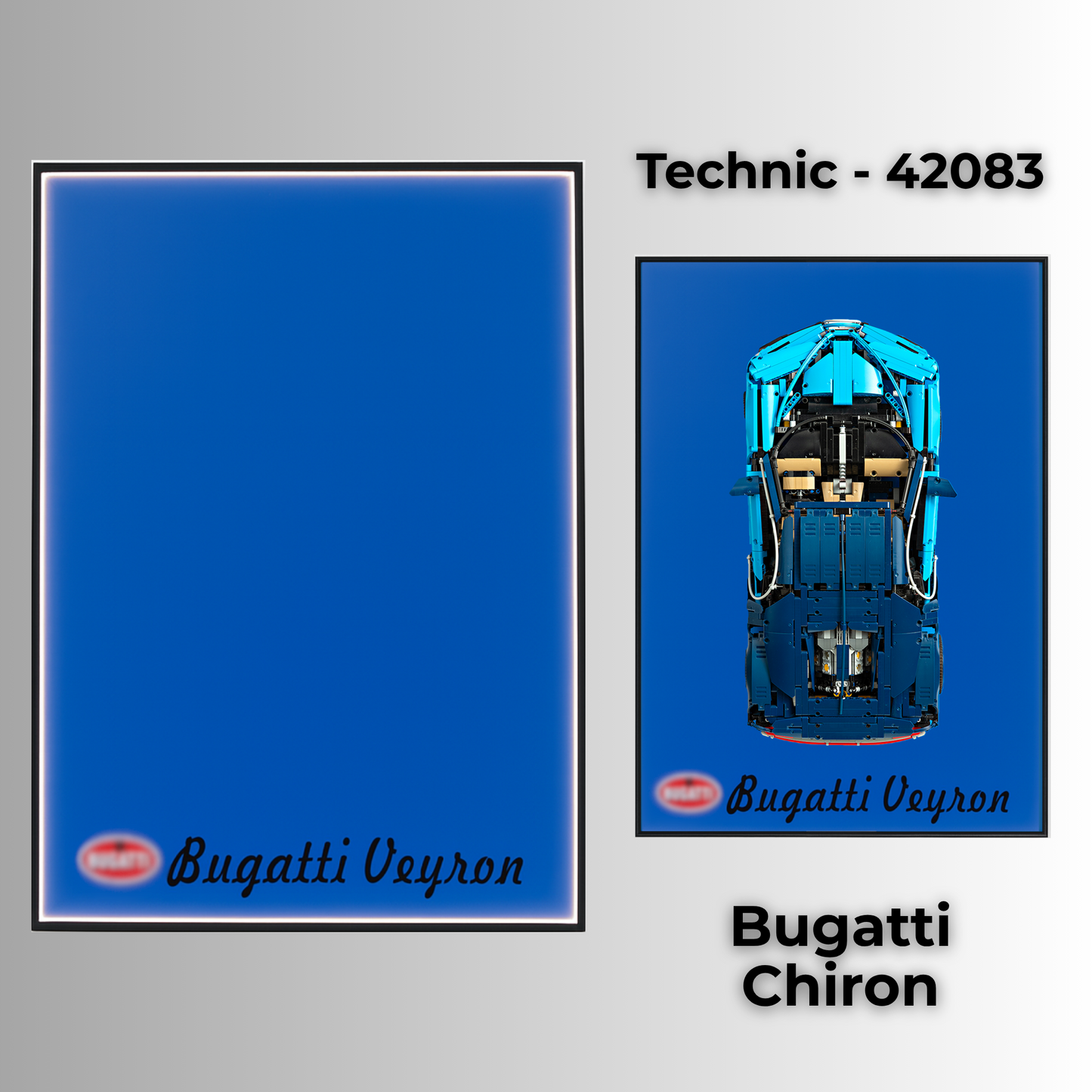 LEGO Wall Mount LED Display Frame for LEGO® Technic 42083 - Bugatti Chiron
