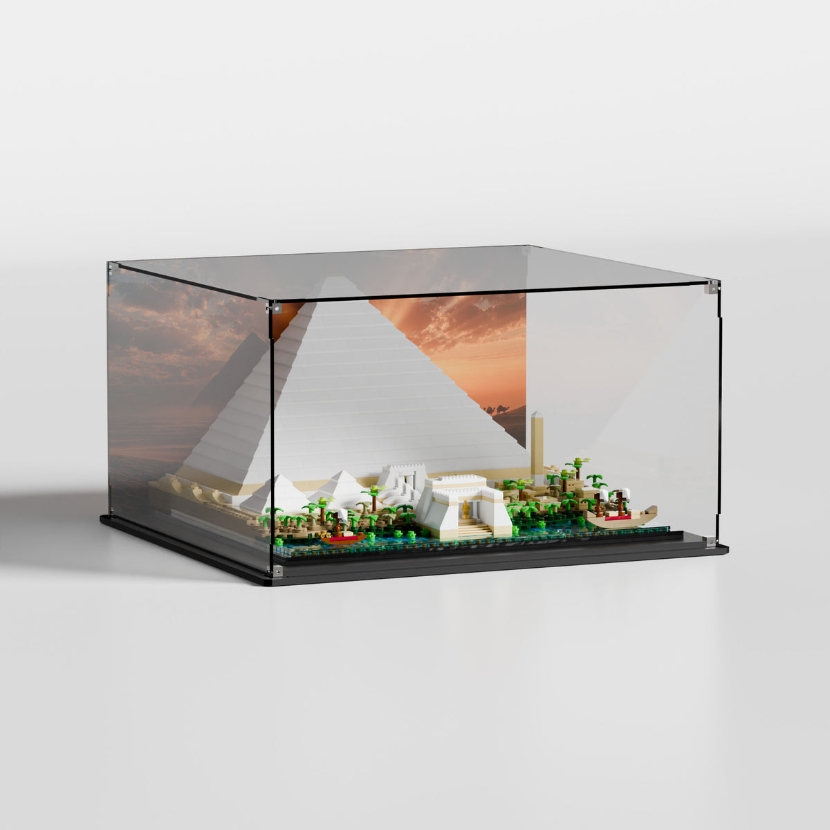 LEGO Architecture Great Pyramid of Giza (21058) in premium UV-protected acrylic display case — made in Europe