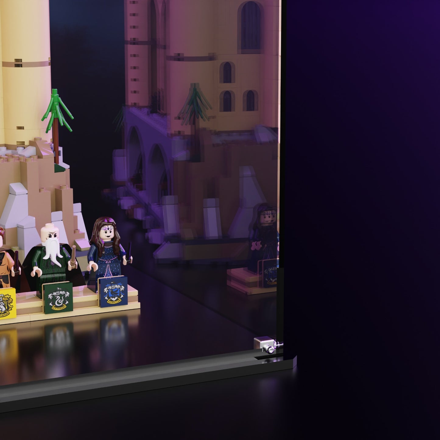 Lego display case for LEGO Harry Potter Hogwarts Castle 71043 - close up