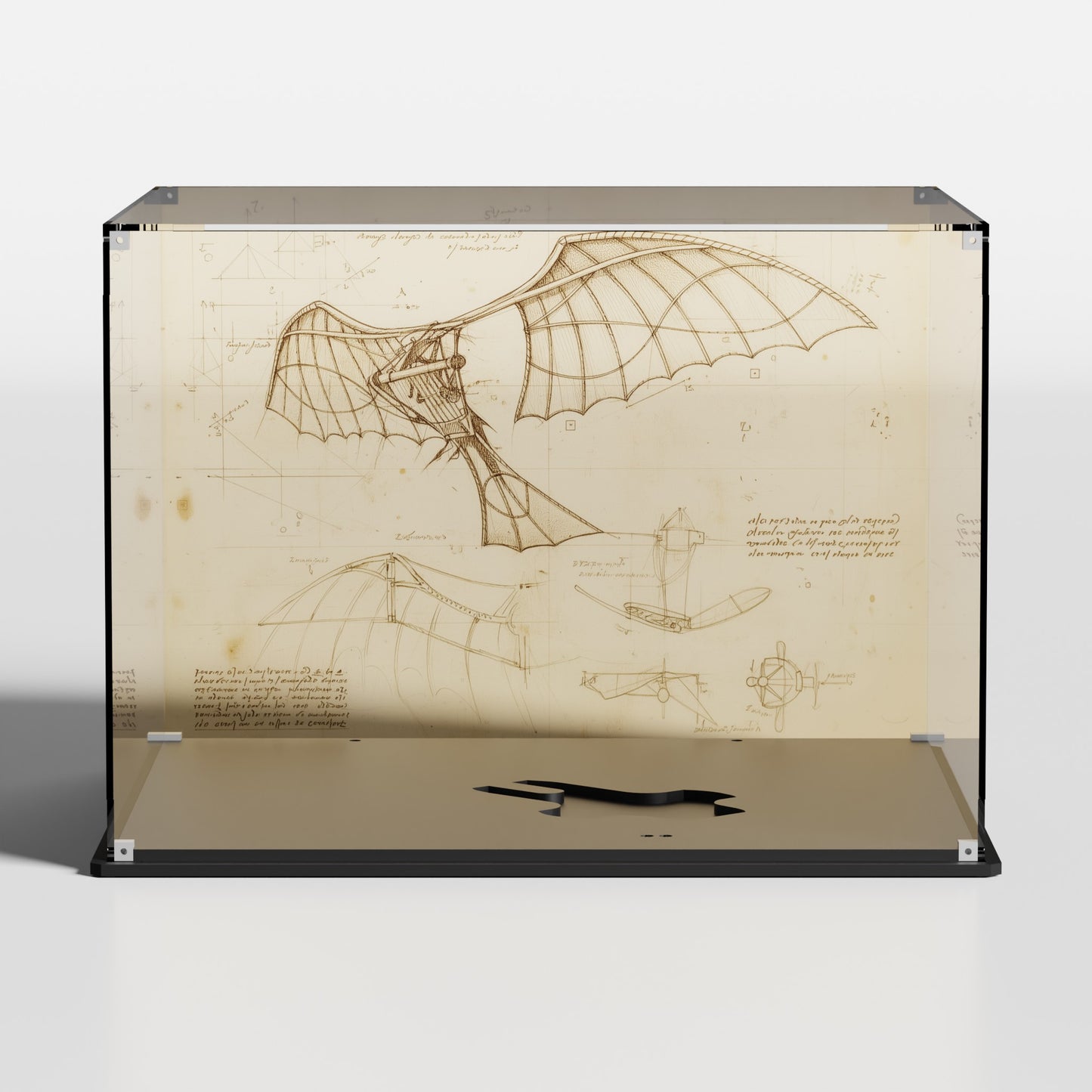 LEGO Icons Leonardo da Vinci's Flying Machine (10363) in premium UV-protected acrylic display case — made in Europe