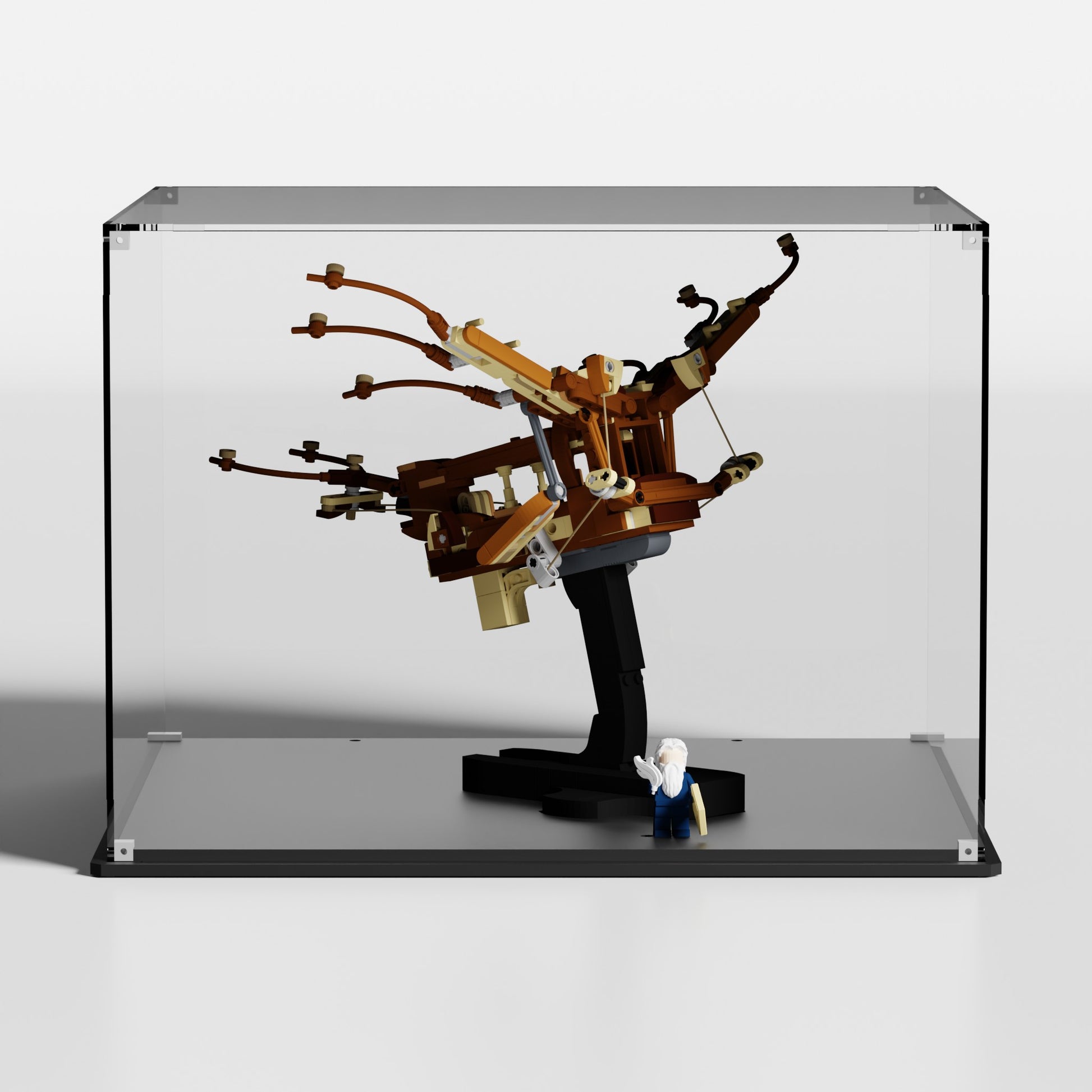 LEGO Leonardo da Vinci's Flying Machine showcase — dustproof premium UV-filter display case, made in Europe