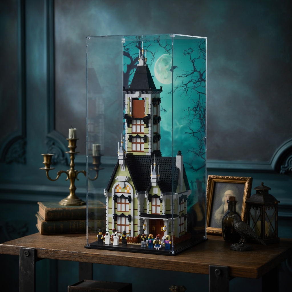 lego display case for lego creator expert haunted house 10273