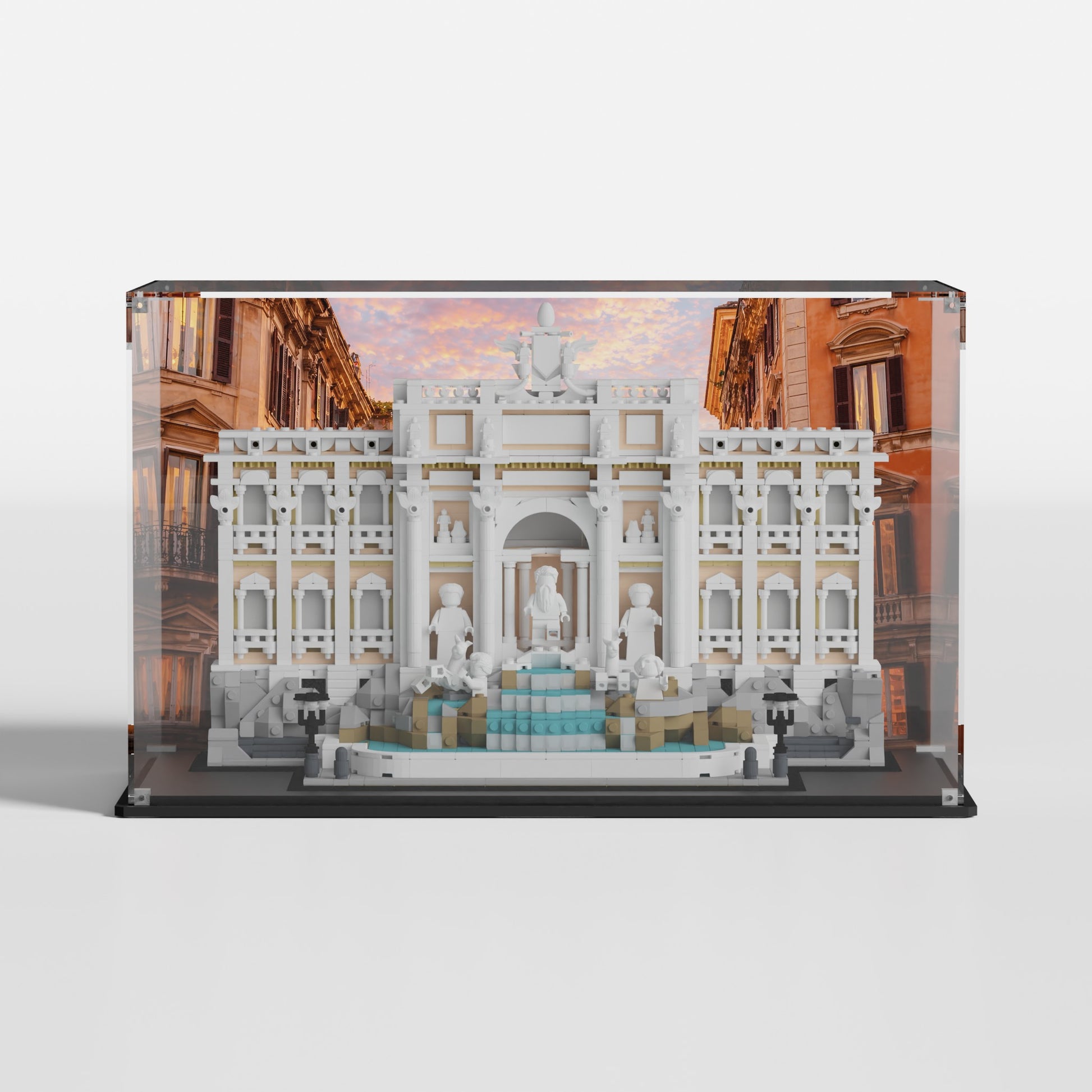 LEGO Architecture Trevi Fountain (21062) in premium UV-protected acrylic display case — made in Europe