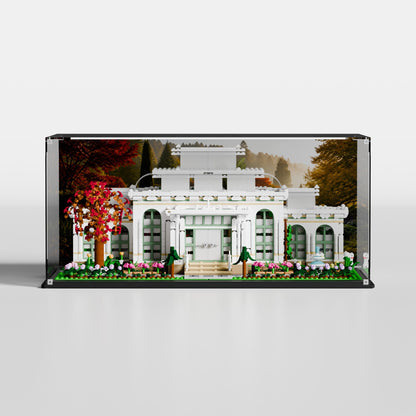 Custom Garden Pathway background for LEGO The Botanical Garden 21353 display case — premium UV-filter acrylic, made in Europe