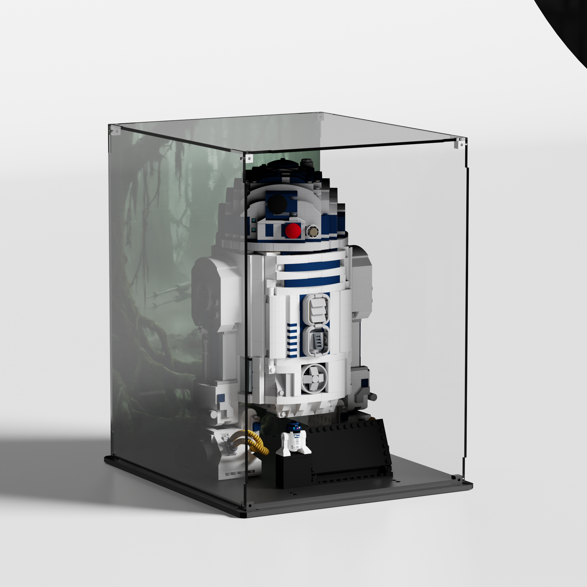 uv protected acrylic display case for lego star wars r2-d2 75308