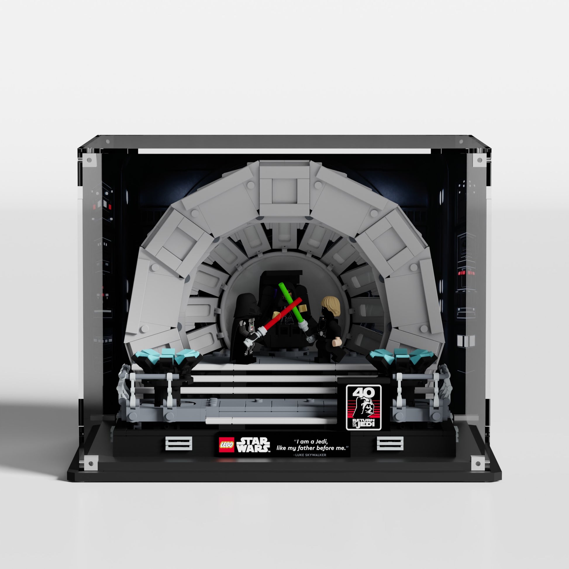 LEGO Star Wars Emperor's Throne Room Diorama (75352) in premium UV-protected acrylic display case — made in Europe