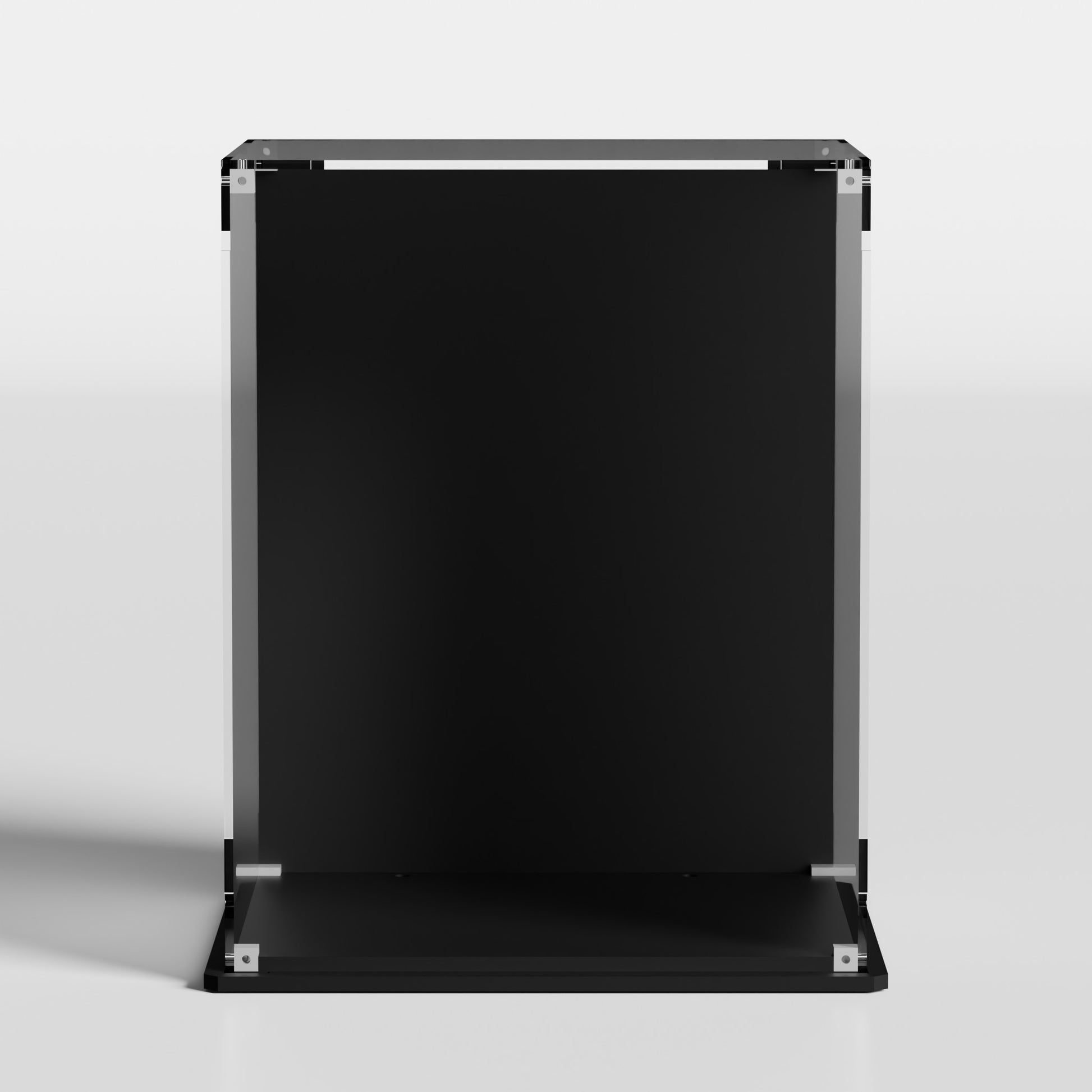 Glossy black acrylic base for LEGO Up-Scaled Racing Driver Minifigure 40819 display case — premium UV-protected, EU-made