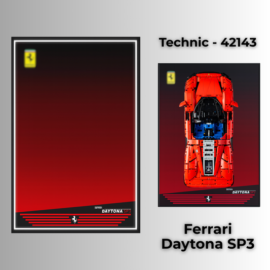 LEGO Wall Mount Frame Display case for LEGO Technic set 42143 Ferrari Daytona SP3