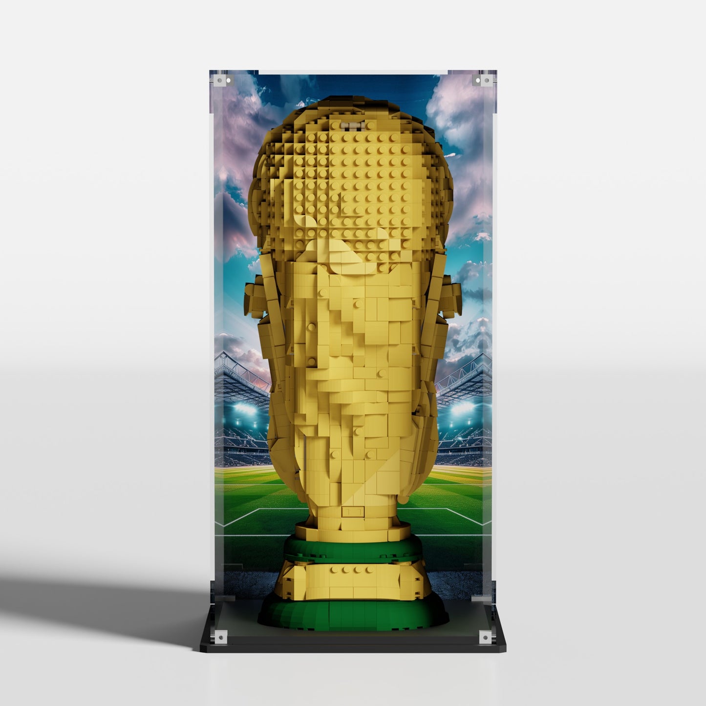 LEGO Editions FIFA World Cup Official Trophy (43020) in premium UV-protected acrylic display case — made in Europe