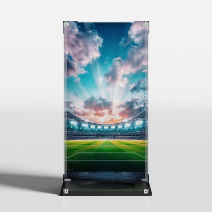 Custom World Cup Stadium background for LEGO FIFA World Cup Trophy 43020 display case — premium UV-filter acrylic