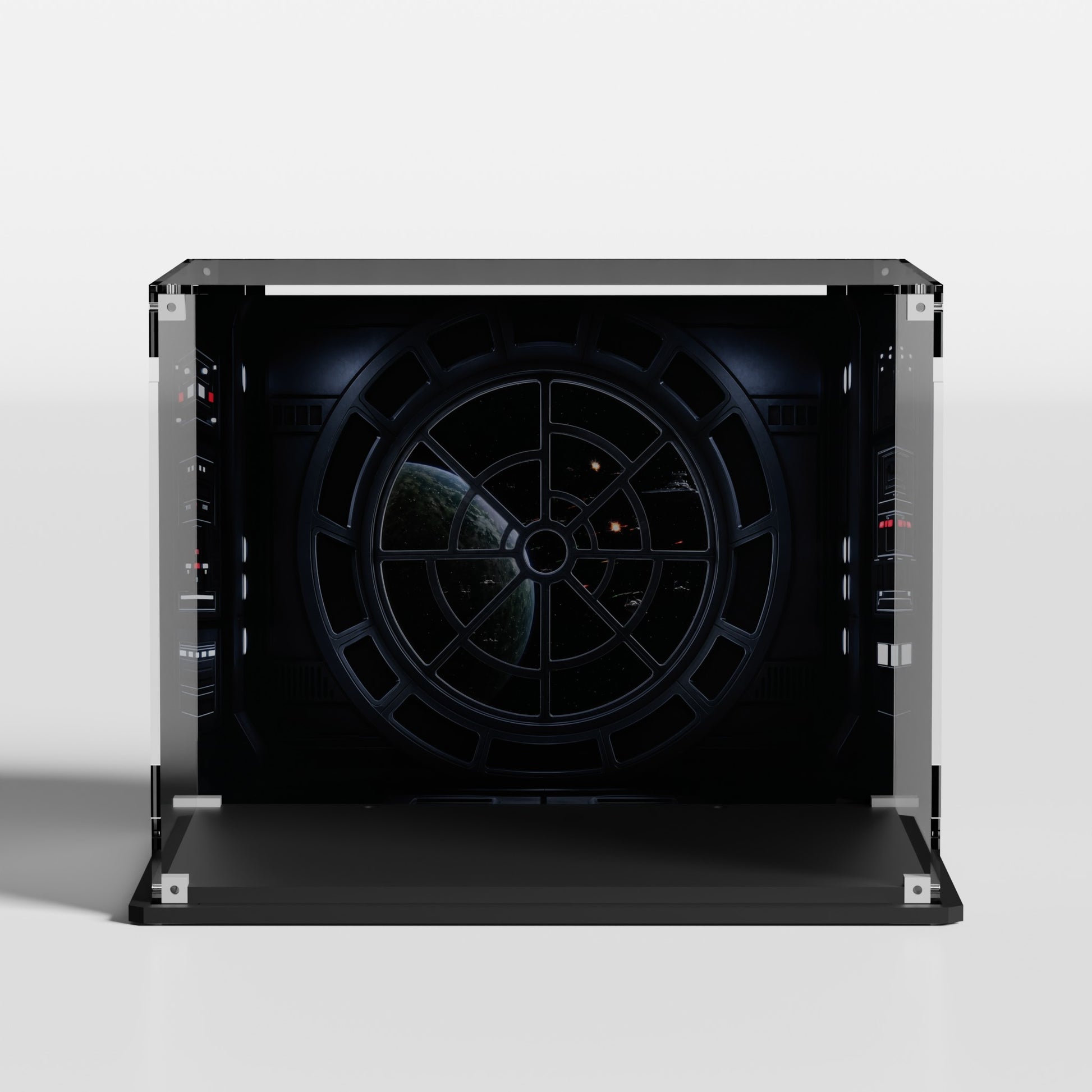 Custom Throne Room background for LEGO Emperor's Throne Room Diorama 75352 display case — premium UV-filter acrylic
