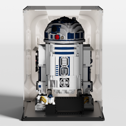 lego display case for r2-d2 75308 with tantive iv background