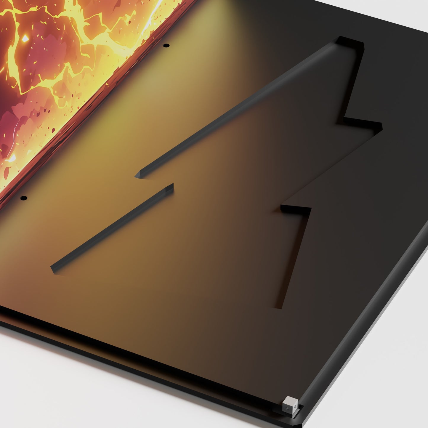 Custom Thunder Strike background for LEGO Pokémon 72152 display case — premium UV-filter acrylic, EU-made