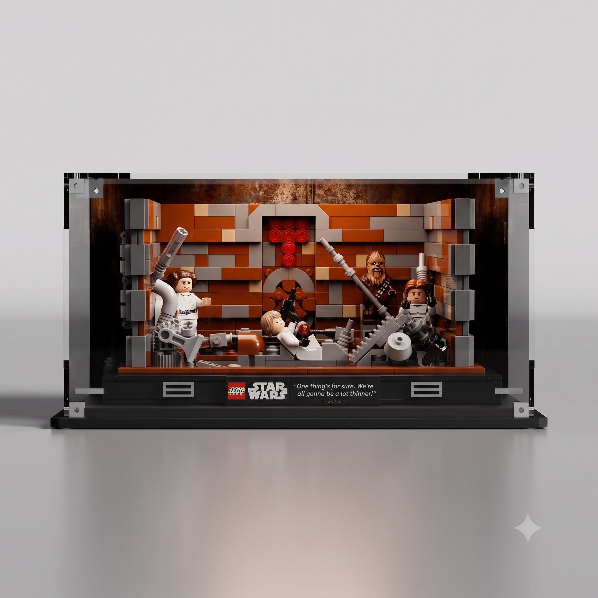 LEGO Star Wars Death Star Trash Compactor Diorama (75339) in premium UV-protected acrylic display case — made in Europe