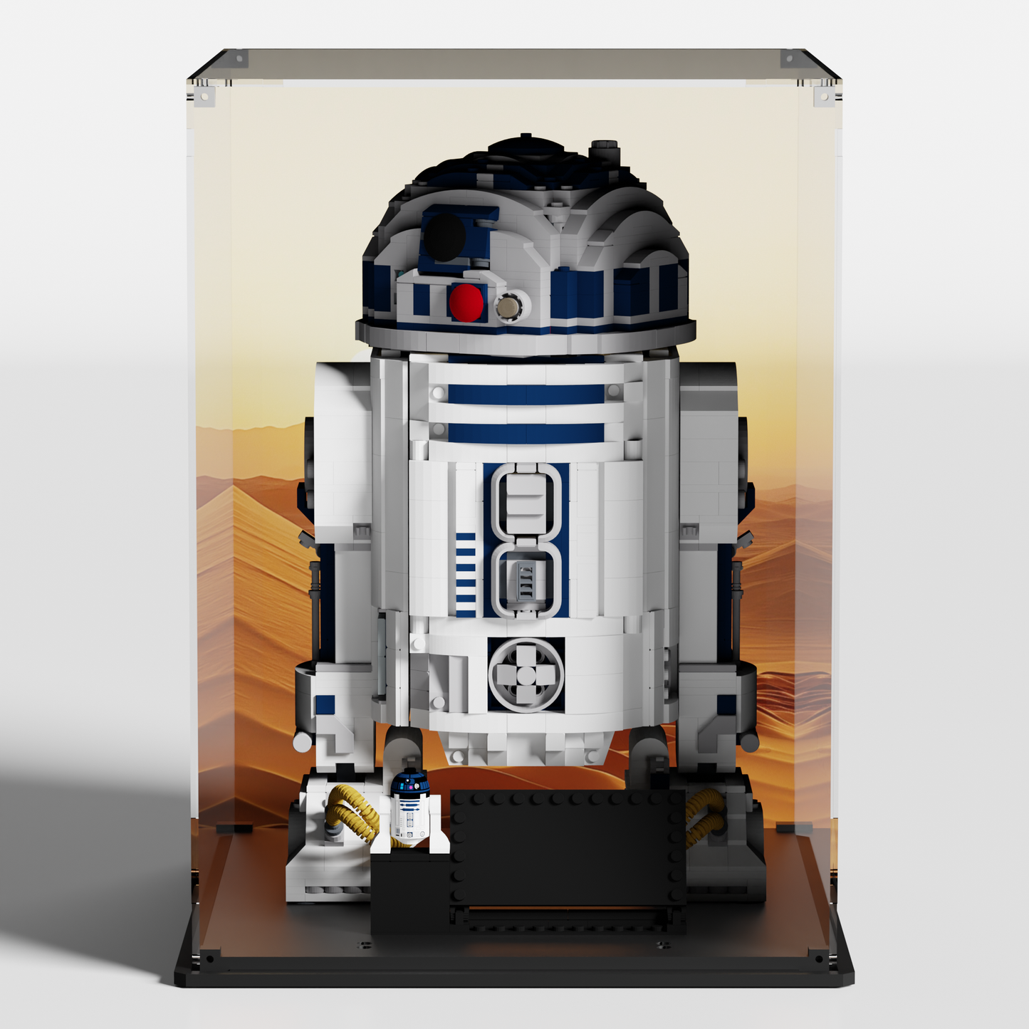 uv protected acrylic display case for lego star wars r2-d2 75308 made in Europe