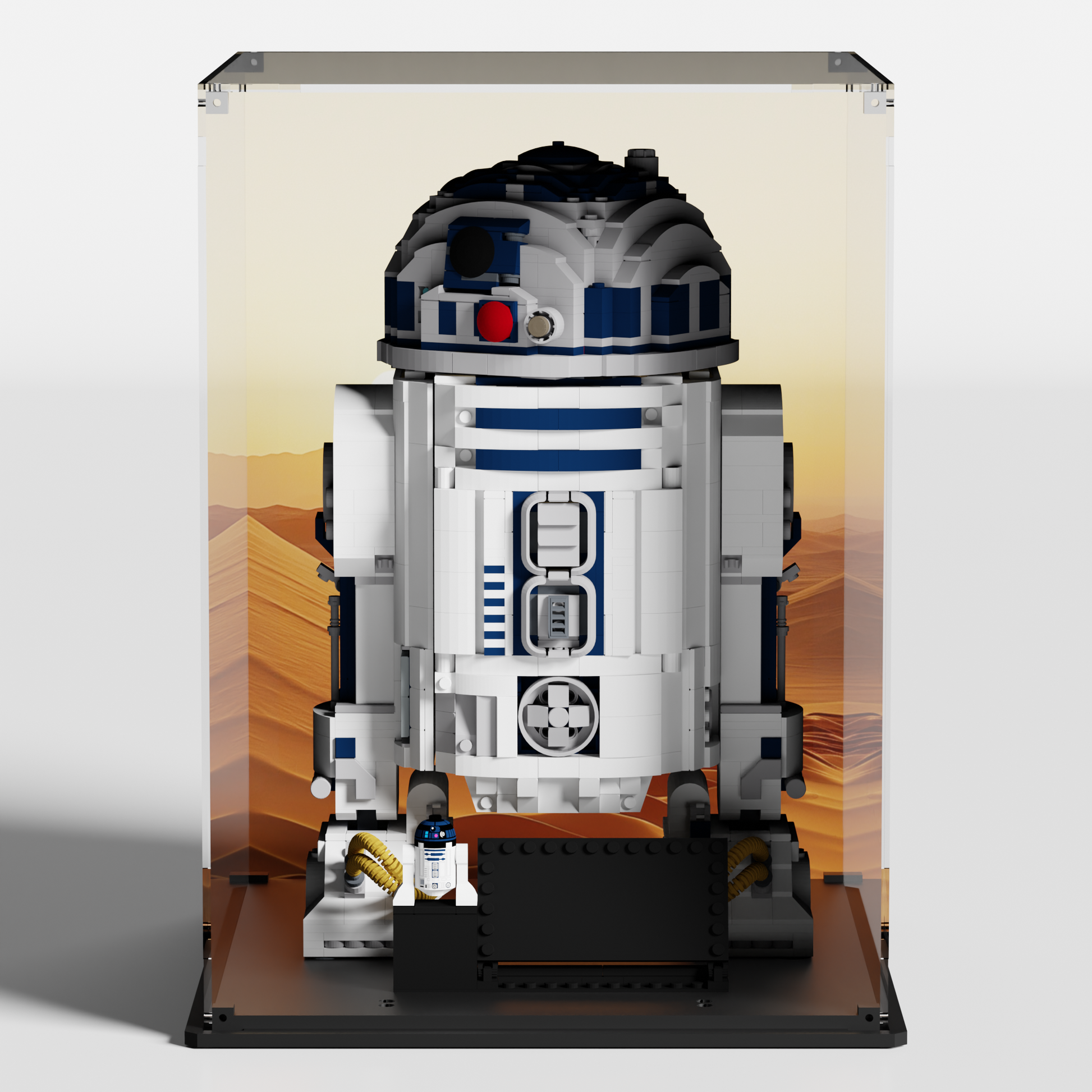 uv protected acrylic display case for lego star wars r2-d2 75308 made in Europe