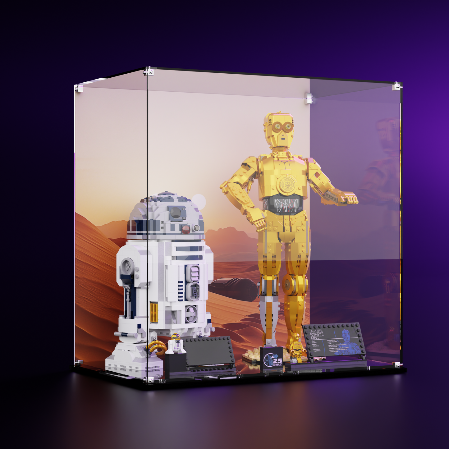 Display case for LEGO® Star Wars™ R2D2 and C3PO (75398, 75379)