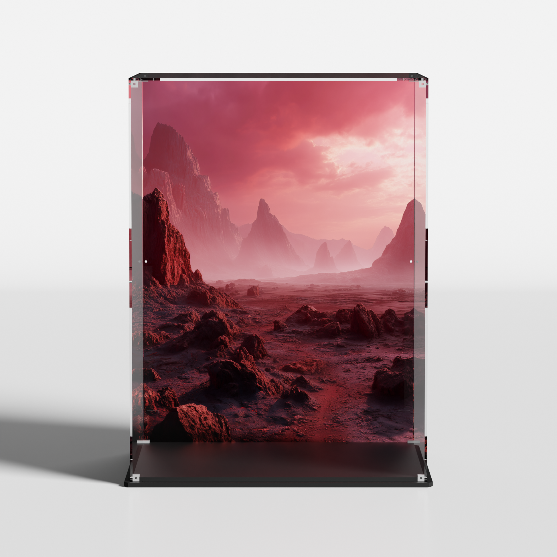 premium acrylic lego display case for star wars darth maul 10018 with uv protection with printed background dathomir